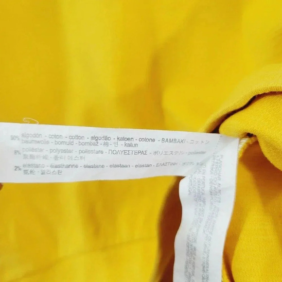 Zara S Mock Neck Solid Yellow Hi-Low Blouse Top - Picture 2 of 7